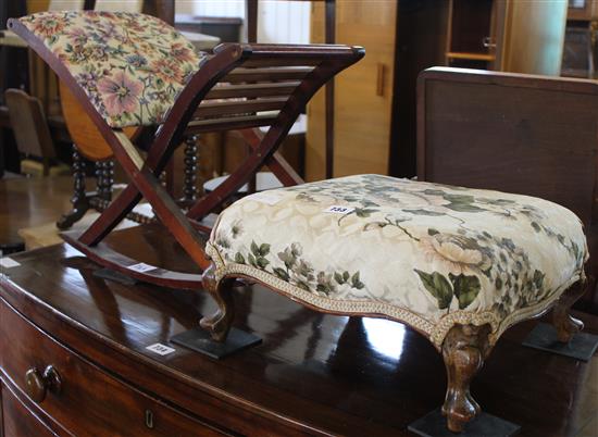 2 Victorian mahogany footstools(-)
